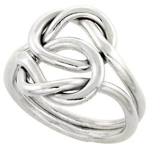 Large 925 Sterling Silver Love Knot Wire Wrap Ring